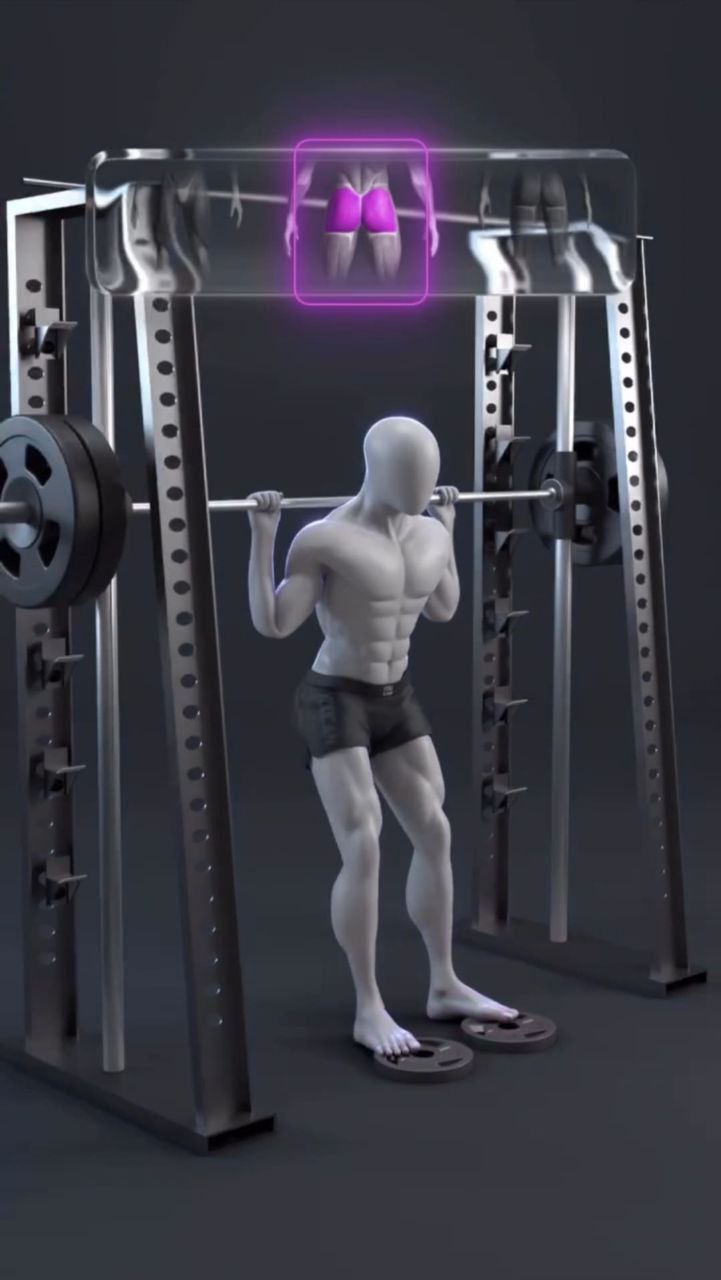 تصویر حرکت اسکوات اسمیت انگشت پا بالا