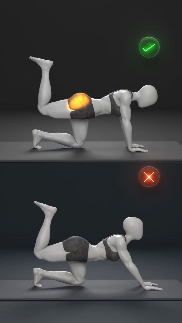 تصویر حرکت کیک‌بک باسن روی زانو وزن بدن