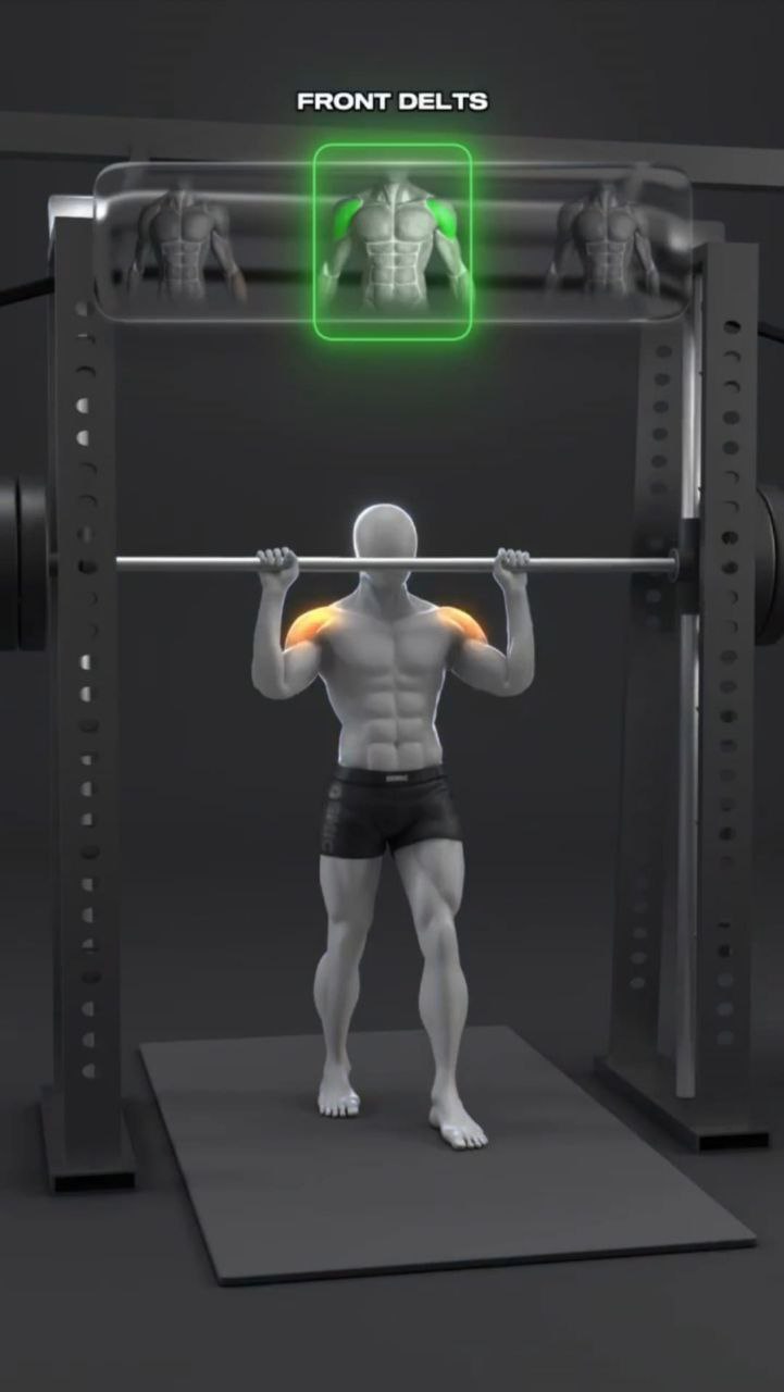 تصویر حرکت پرس سرشانه اسمیت ایستاده